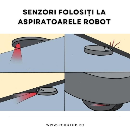 Senzori folosiți la aspiratoarele robot